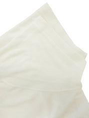 レースロゴボタンデザインハーフスリーブトップス ホワイト