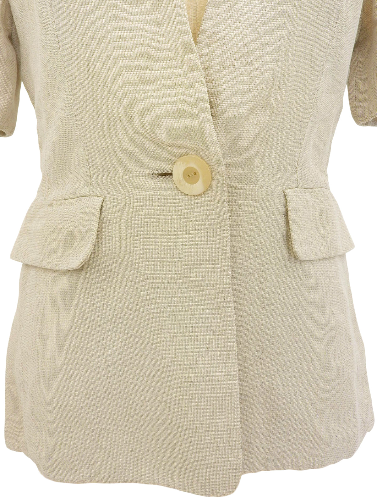 リネン半袖ジャケット ベージュ