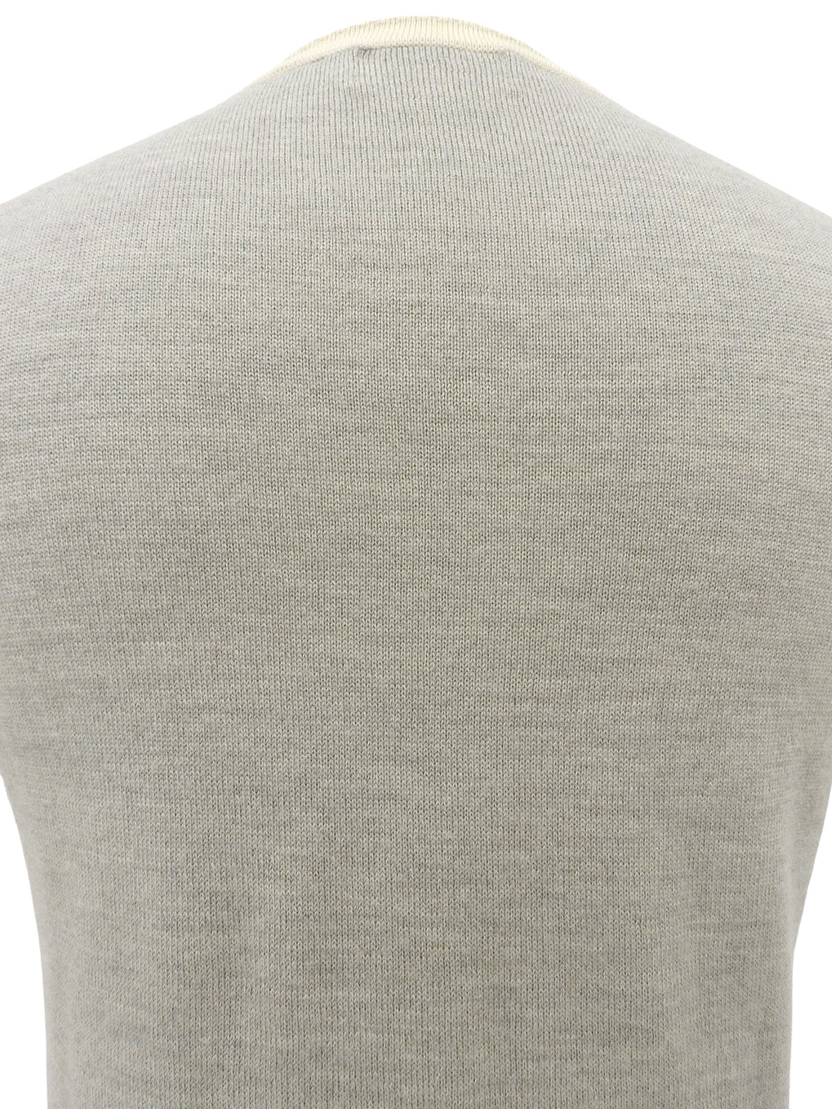 ウールロゴ刺繍ハーフスリーブニット グレー