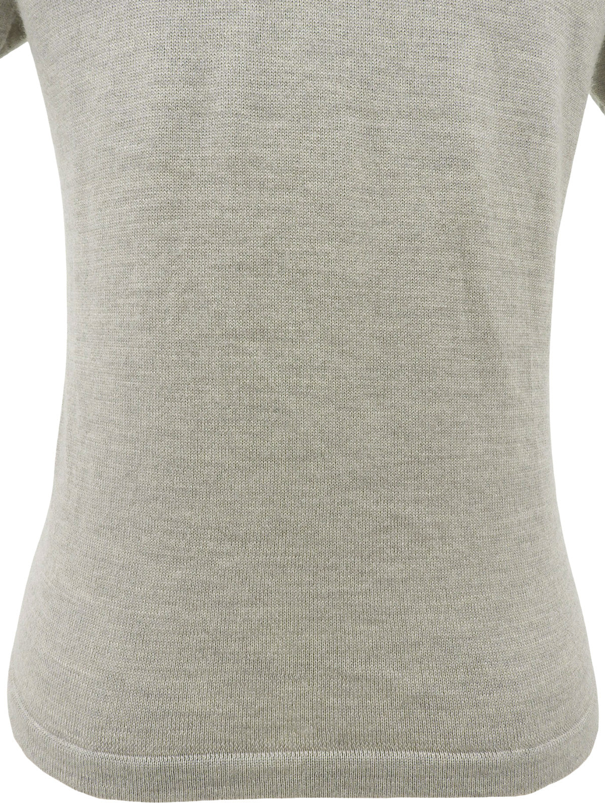 ウールロゴ刺繍半袖ニット グレー