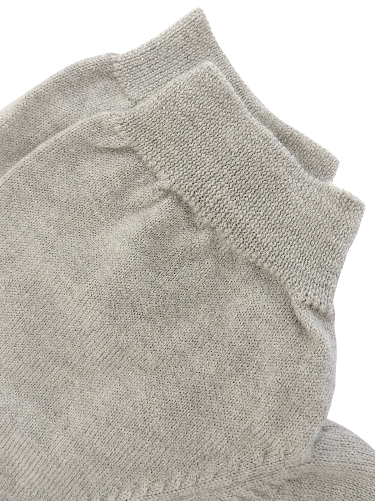 ウールロゴ刺繍ハーフスリーブニット グレー