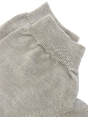 ウールロゴ刺繍半袖ニット グレー