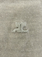 ウールロゴ刺繍半袖ニット #9 グレー