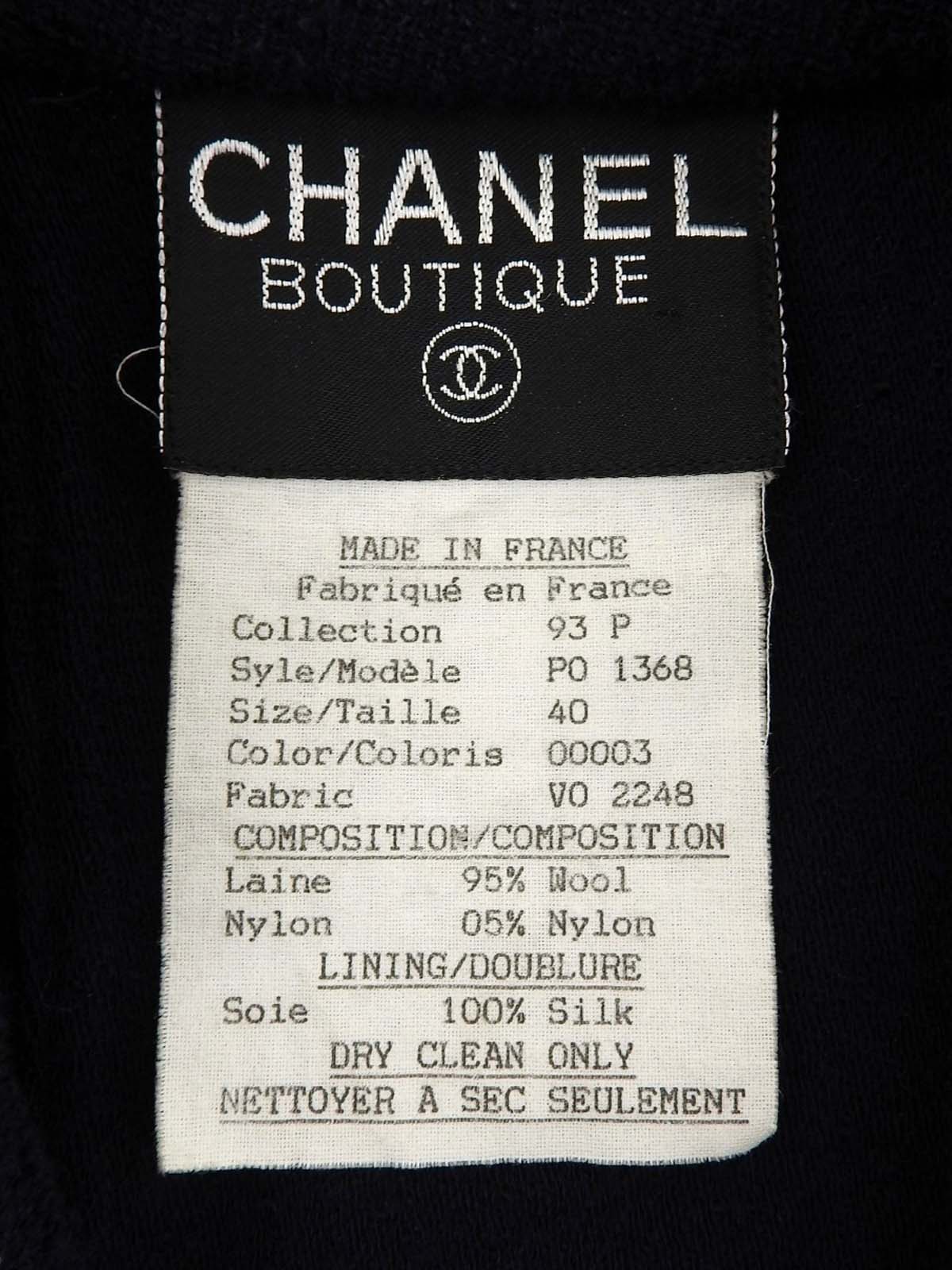 1993年製 ウールCCマークボタンショートジャケット ネイビー