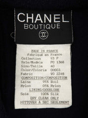 1993年製 ウールCCマークボタンショートジャケット ネイビー