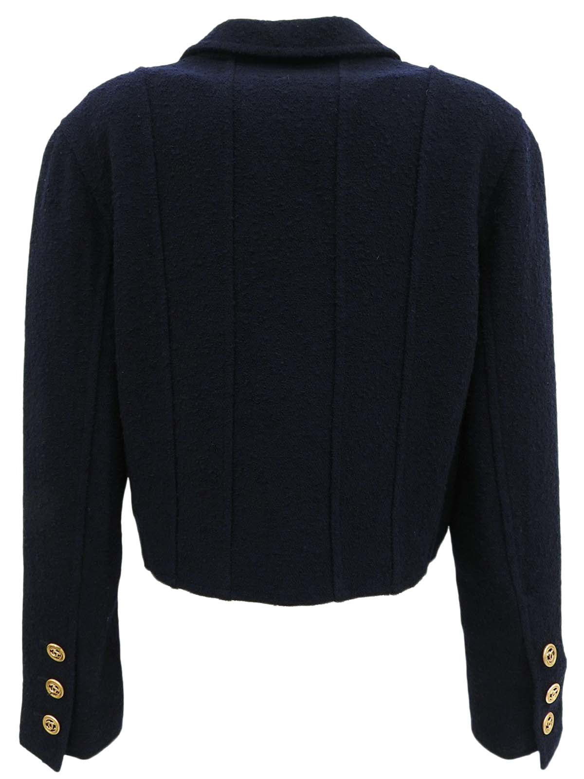 1993年製 ウールCCマークボタンショートジャケット ネイビー