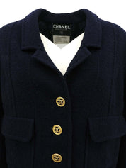 1993年製 ウールCCマークボタンショートジャケット ネイビー