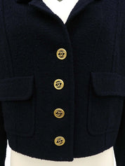 1993年製 ウールCCマークボタンショートジャケット ネイビー