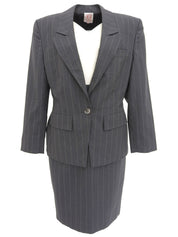 ストライプロゴボタンセットアップ グレー