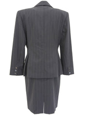 ストライプロゴボタンセットアップ グレー