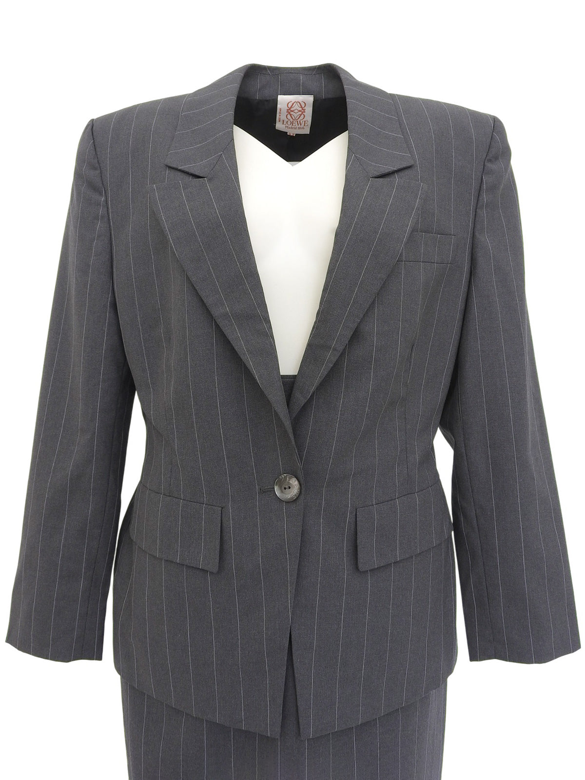 ストライプロゴボタンセットアップ グレー