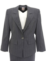 ストライプロゴボタンセットアップ グレー