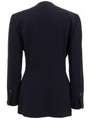 ウールノーカラージャケット ネイビー