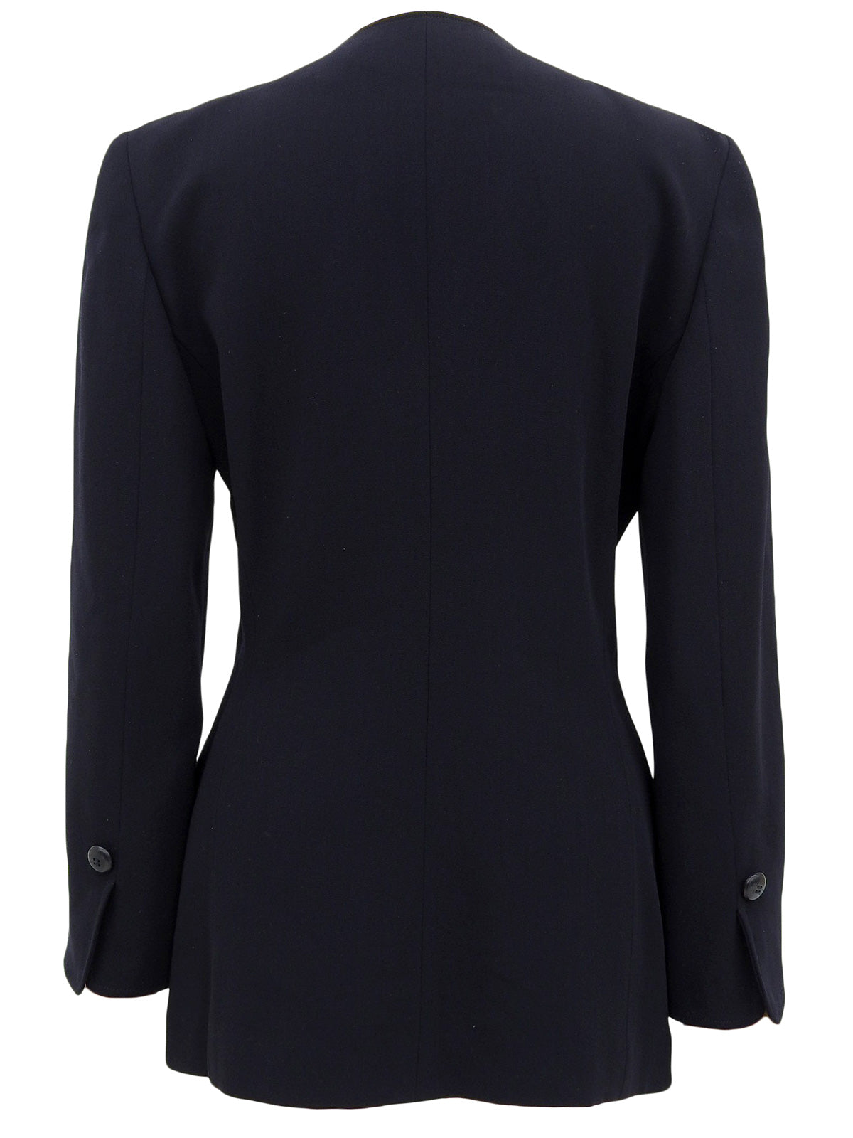 ウールノーカラージャケット ネイビー