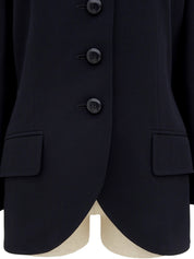 ウールノーカラージャケット ネイビー