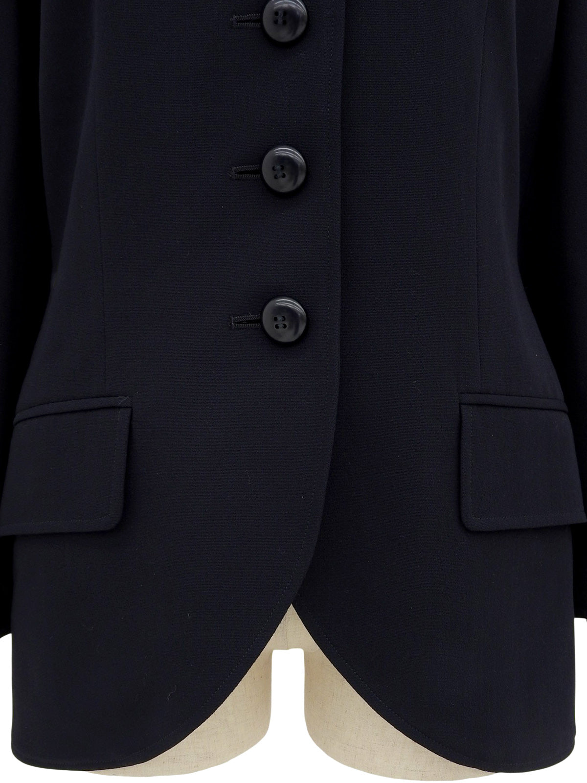 ウールノーカラージャケット ネイビー