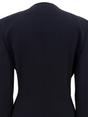 ウールノーカラージャケット ネイビー