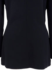 Navy wool collarless jacket