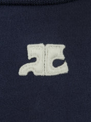 ハートパターンロゴ長袖スウェット ネイビー