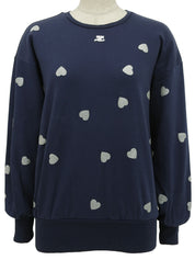ハートパターンロゴロングスリーブスウェット ネイビー