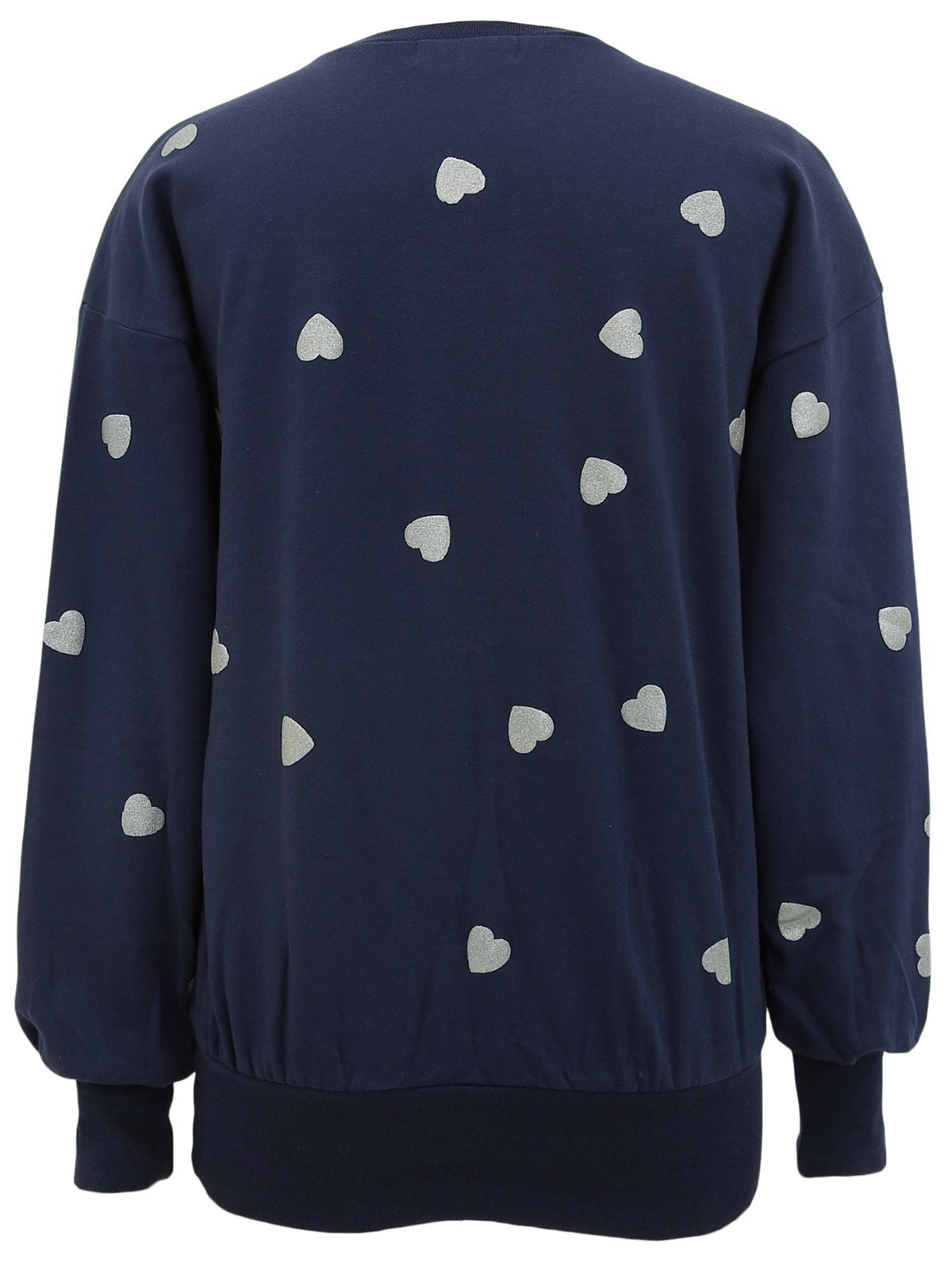 ハートパターンロゴ長袖スウェット ネイビー