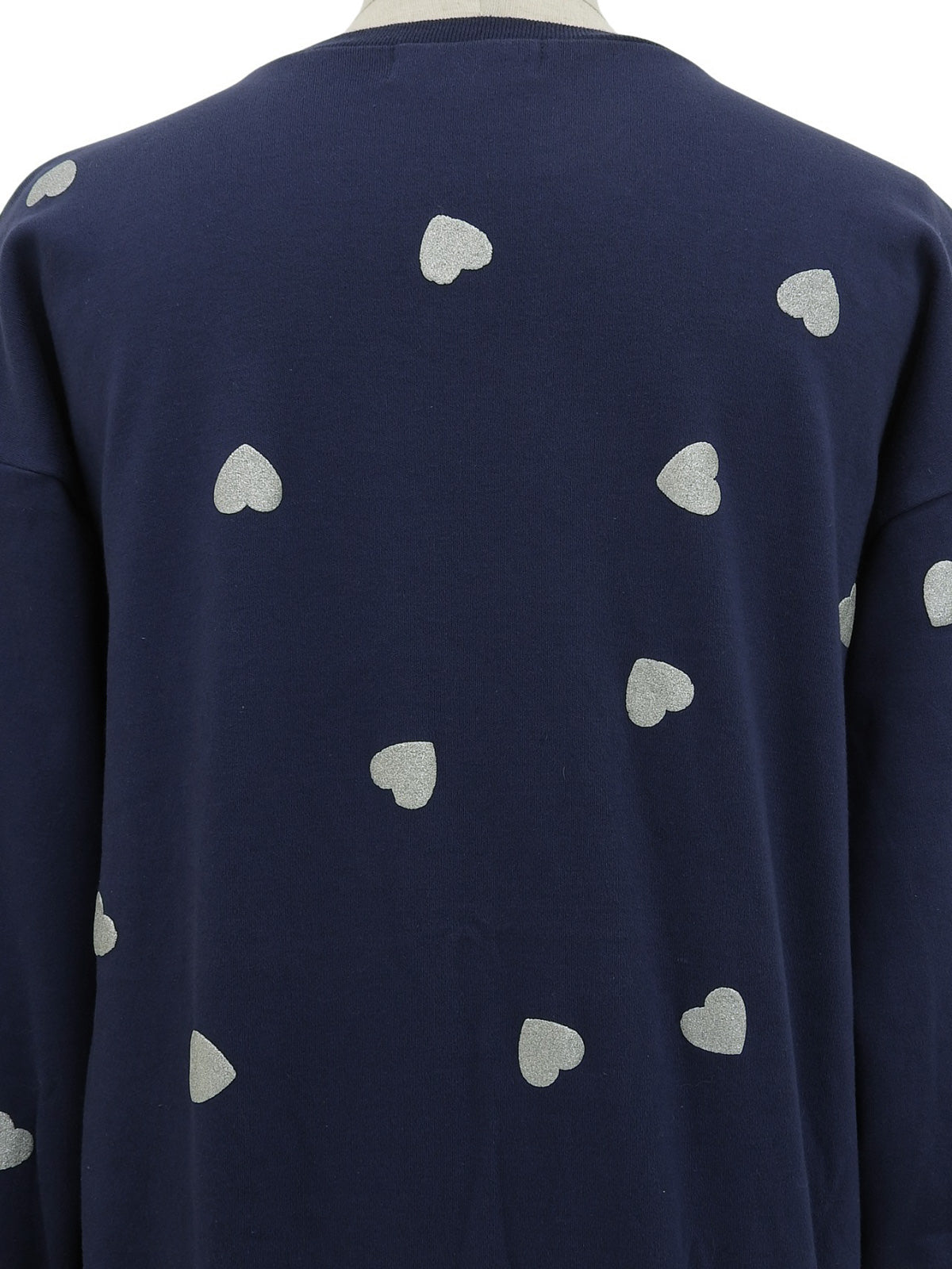 ハートパターンロゴロングスリーブスウェット ネイビー