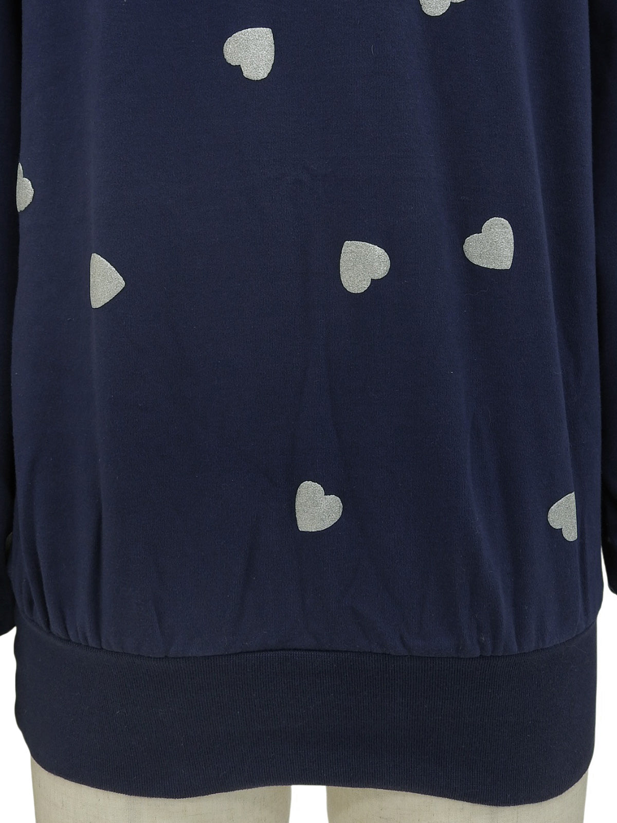 ハートパターンロゴ長袖スウェット ネイビー