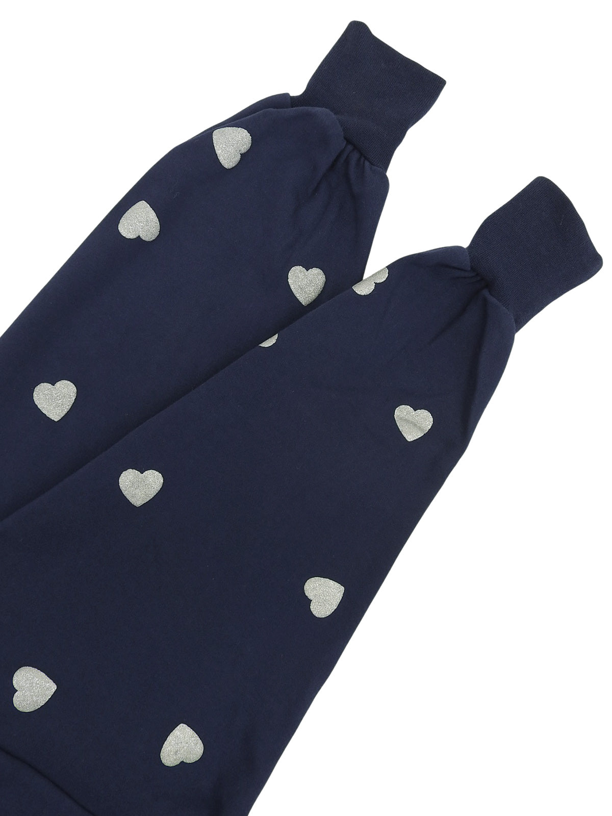 ハートパターンロゴ長袖スウェット ネイビー