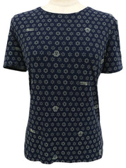 メデューサパターン半袖トップス ネイビー