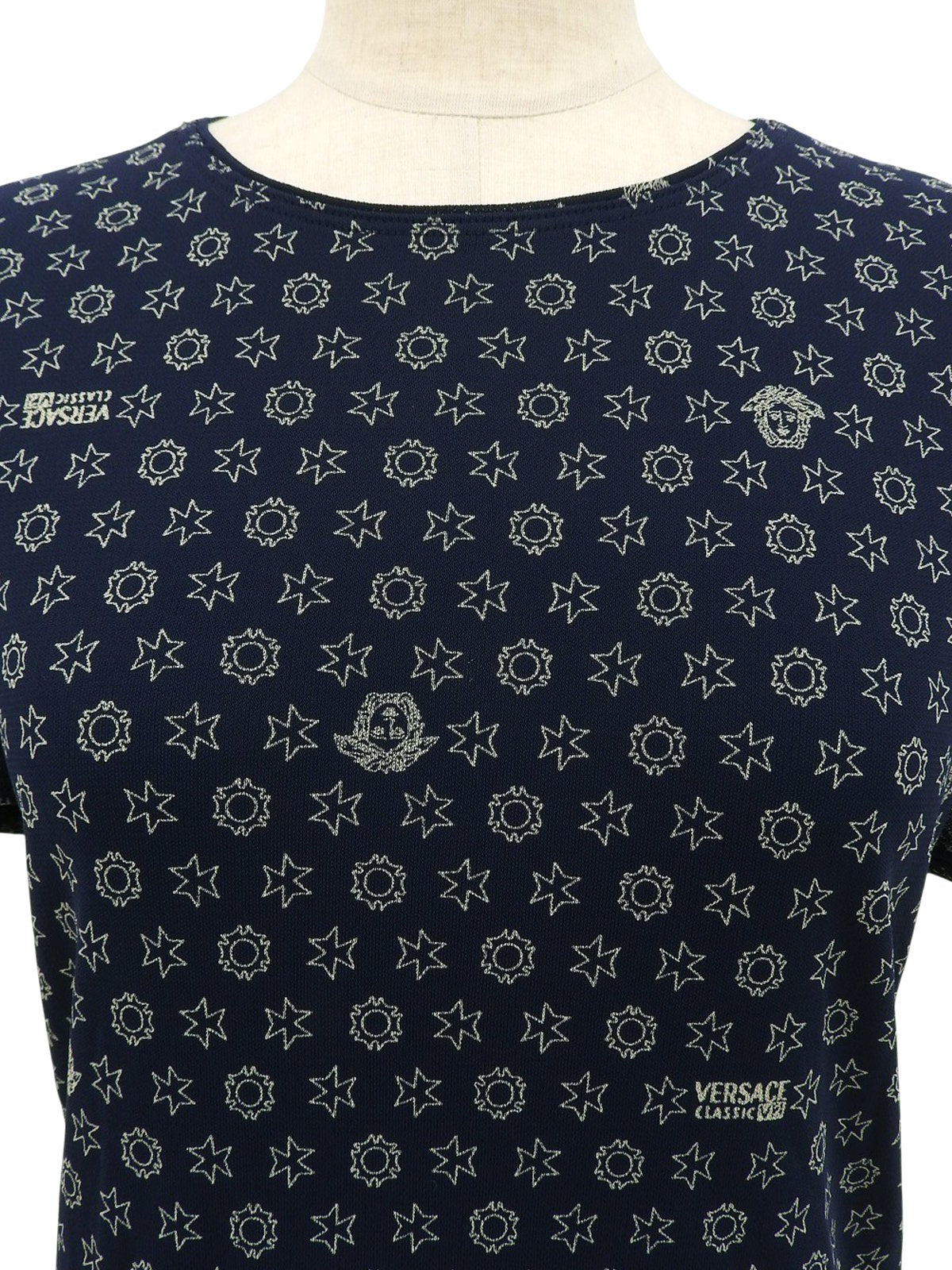 メデューサパターン半袖トップス ネイビー