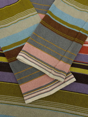 Border Pattern Long Sleeve Knit Multicolor