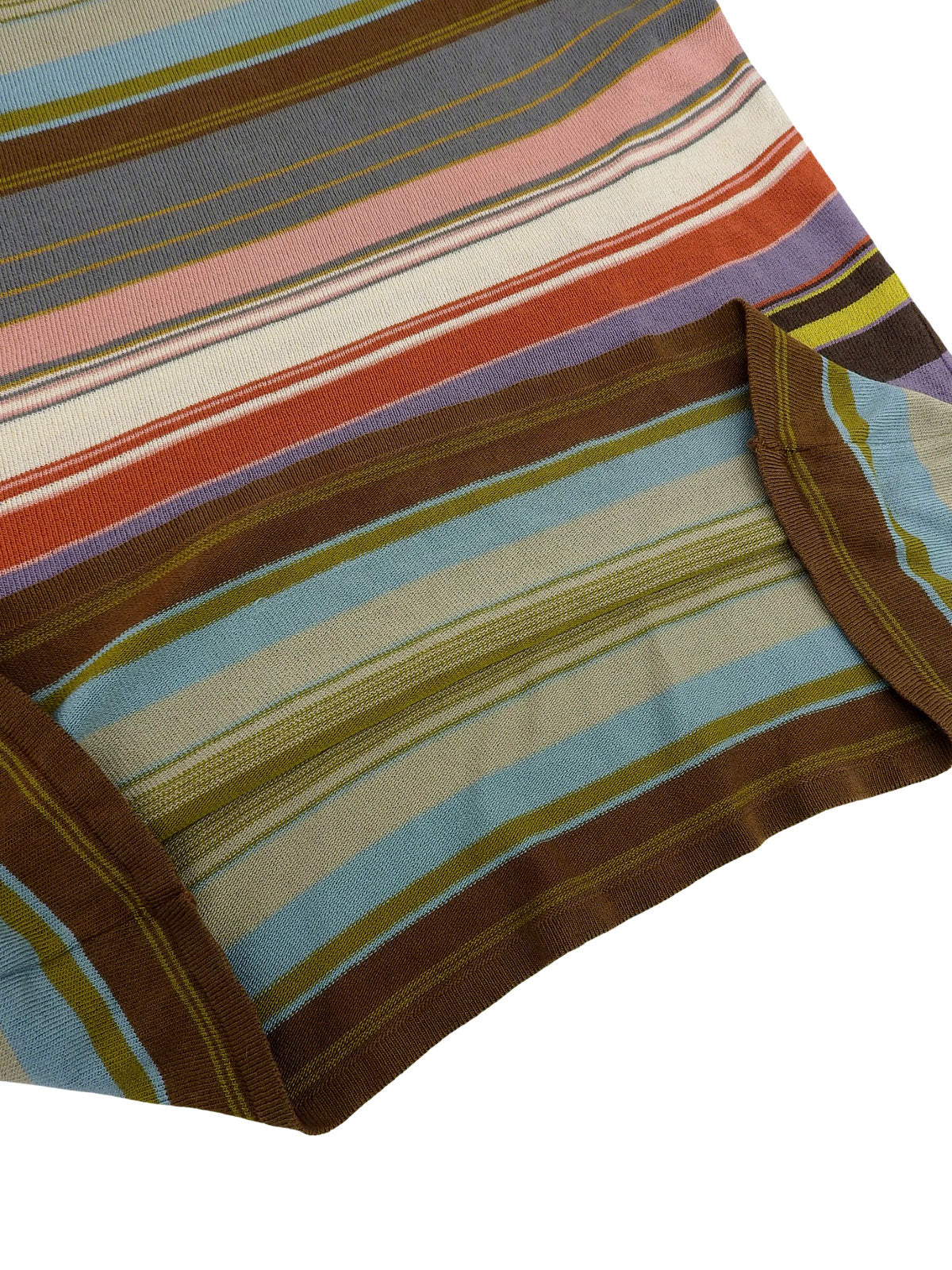 Border Pattern Long Sleeve Knit Multicolor