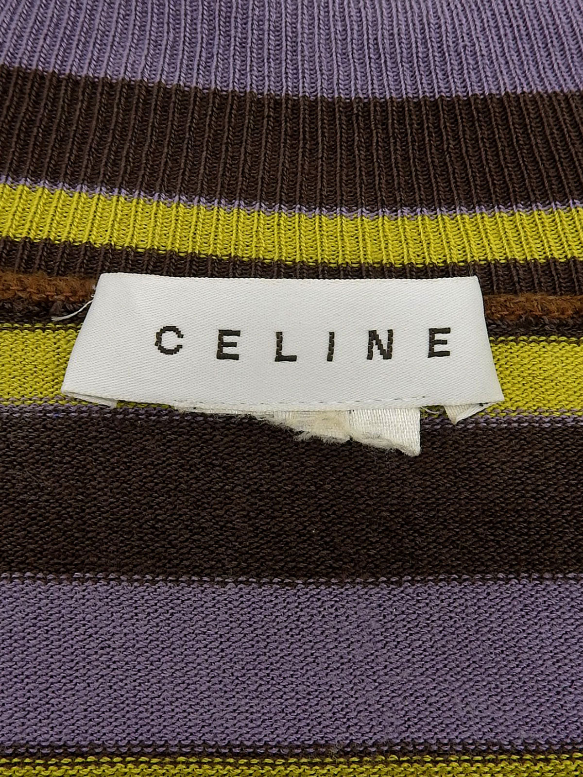 Border Pattern Long Sleeve Knit Multicolor