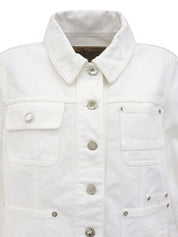 デニムロゴボタンジャケット ホワイト