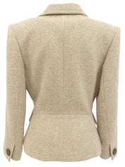 ウールヘリンボーンパターンジャケット ベージュ