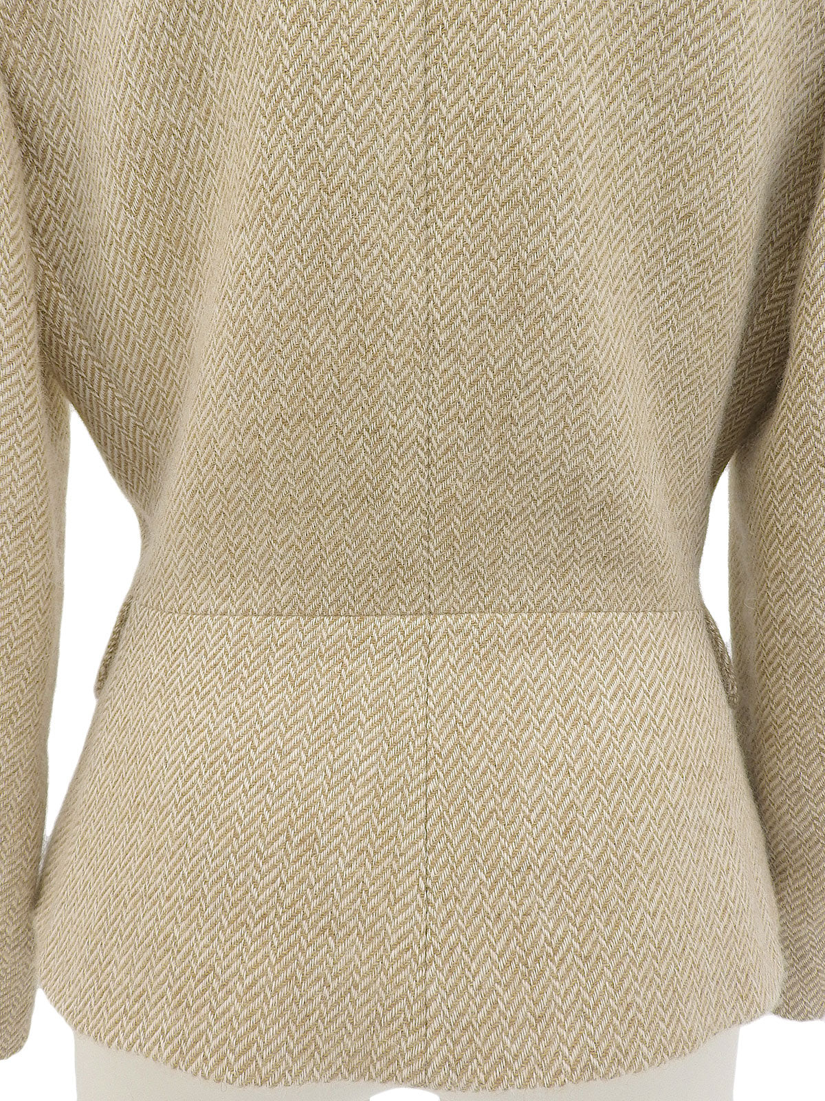 ウールヘリンボーンパターンジャケット ベージュ