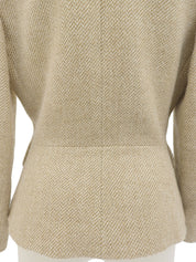 ウールヘリンボーンパターンジャケット ベージュ