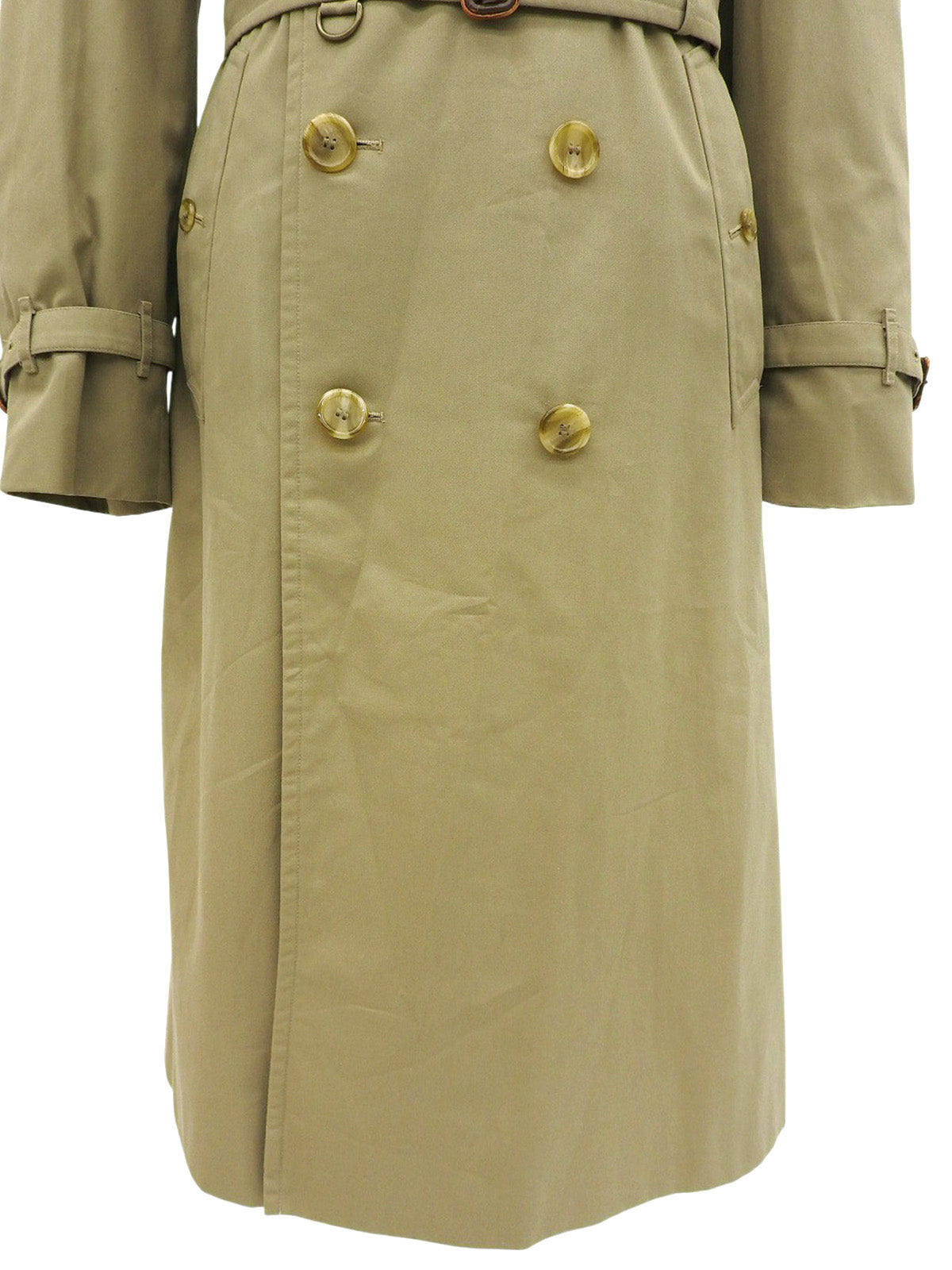 ノバチェックライニングトレンチコート カーキ