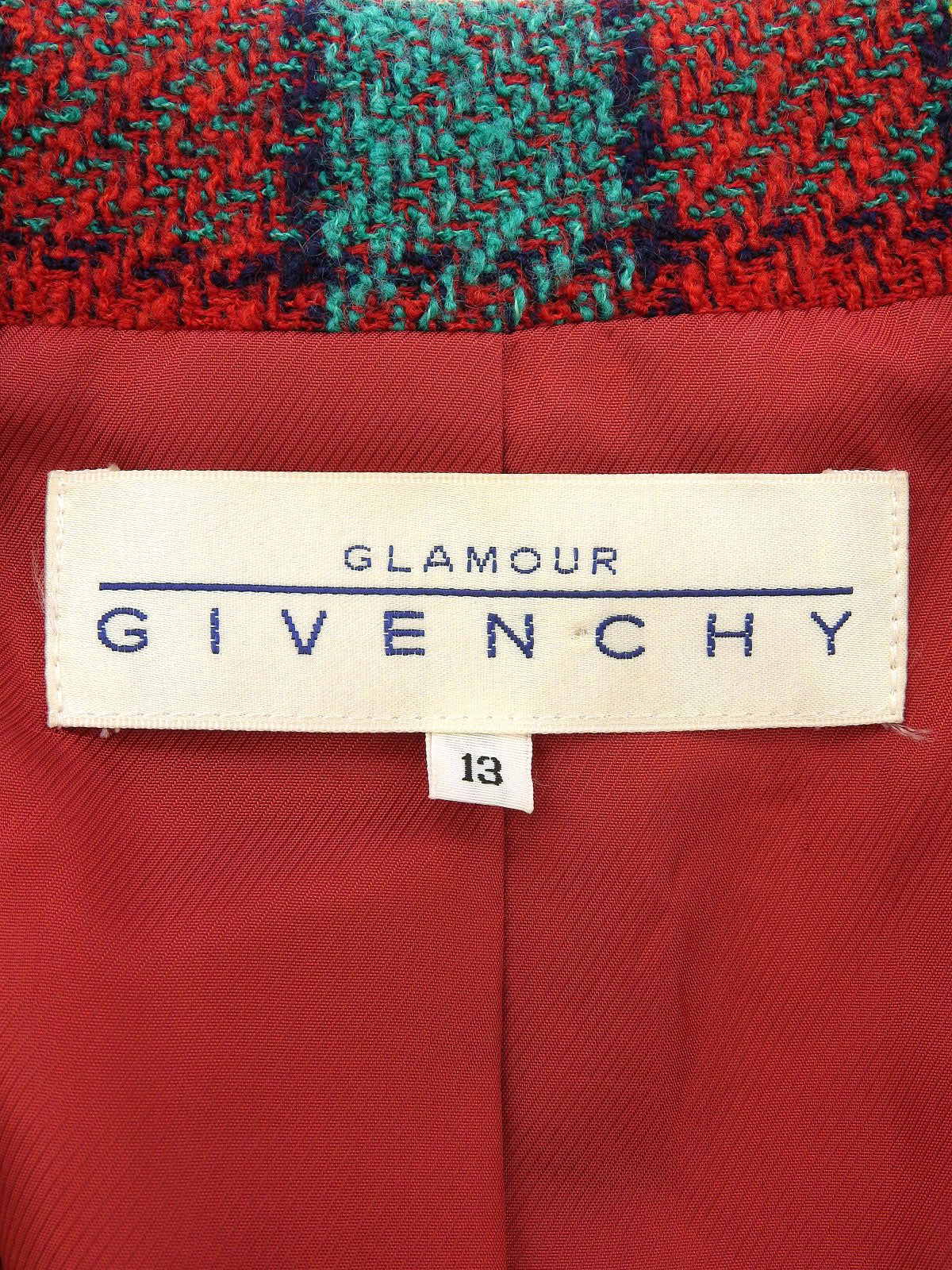 ウールチェックパターンジャケット レッド/イエロー/グリーン