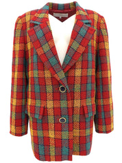 ウールチェックパターンジャケット レッド/イエロー/グリーン