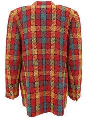 ウールチェックパターンジャケット レッド/イエロー/グリーン