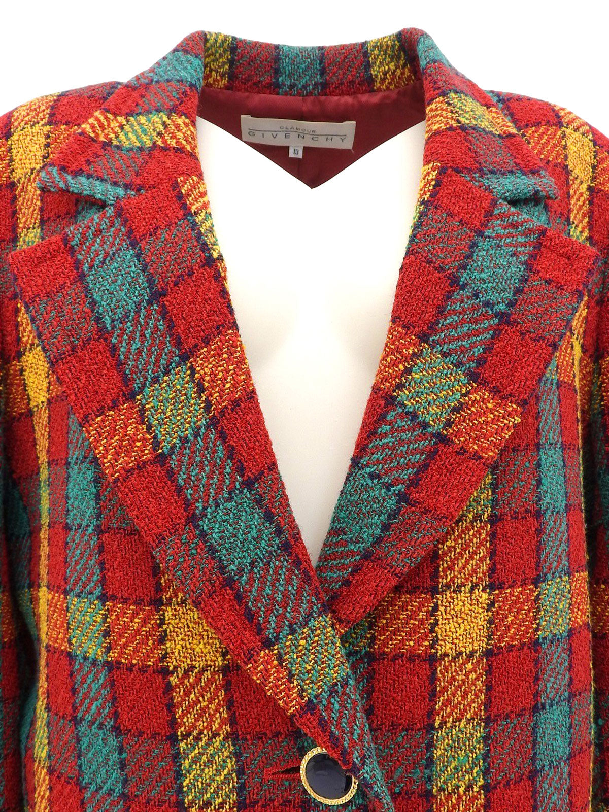 ウールチェックパターンジャケット レッド/イエロー/グリーン