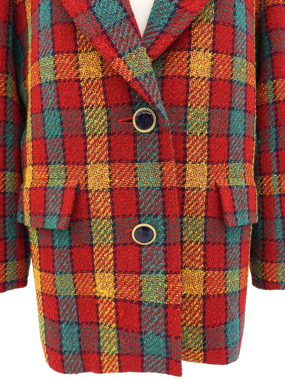 ウールチェックパターンジャケット レッド/イエロー/グリーン