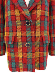 ウールチェックパターンジャケット レッド/イエロー/グリーン