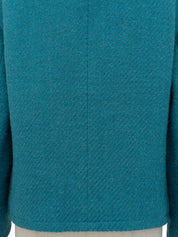 Wool tweed shawl collar jacket in blue