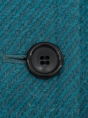 Wool tweed shawl collar jacket in blue