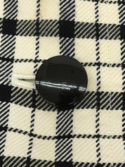 ウールチェックパターンノーカラージャケット　アイボリー/ブラック