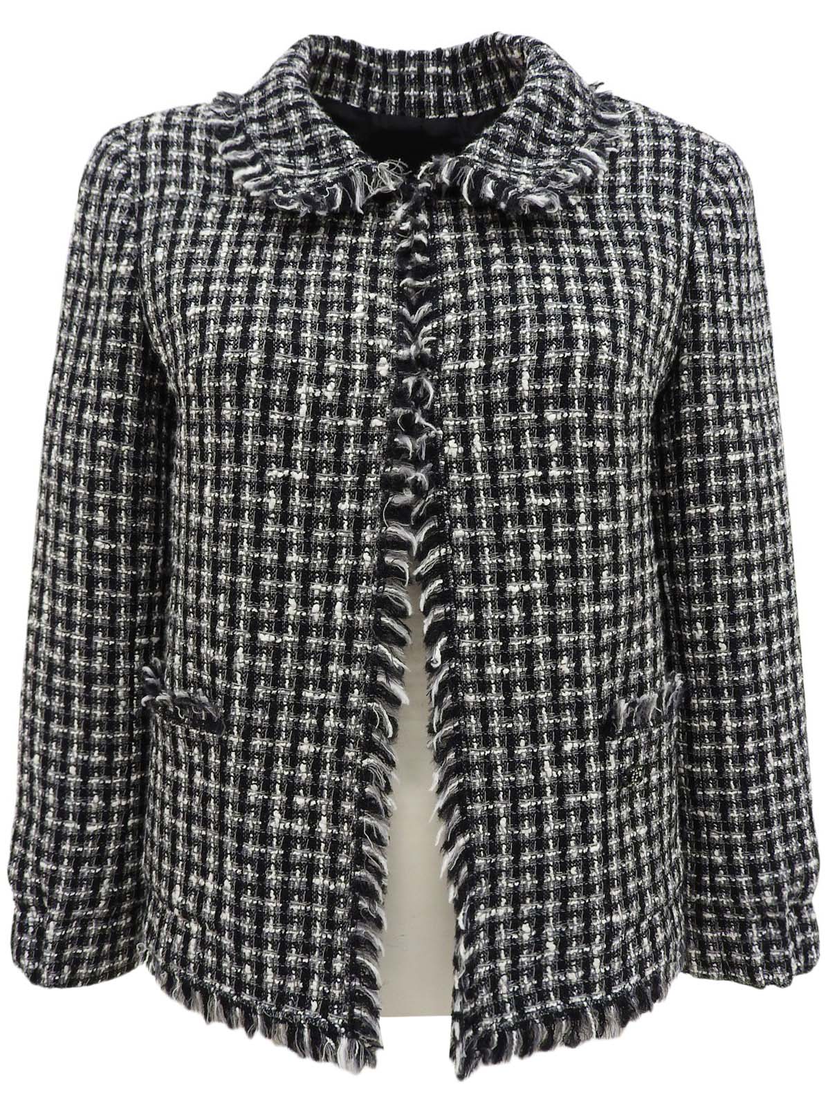 2004年製 ツイードラインストーンCCマークジャケット ブラック/ホワイト