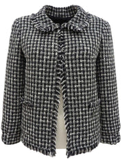 2004年製 ツイードラインストーンCCマークジャケット ブラック/ホワイト