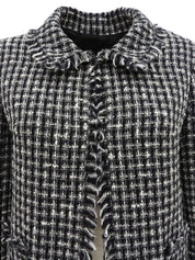 2004年製 ツイードラインストーンCCマークジャケット ブラック/ホワイト